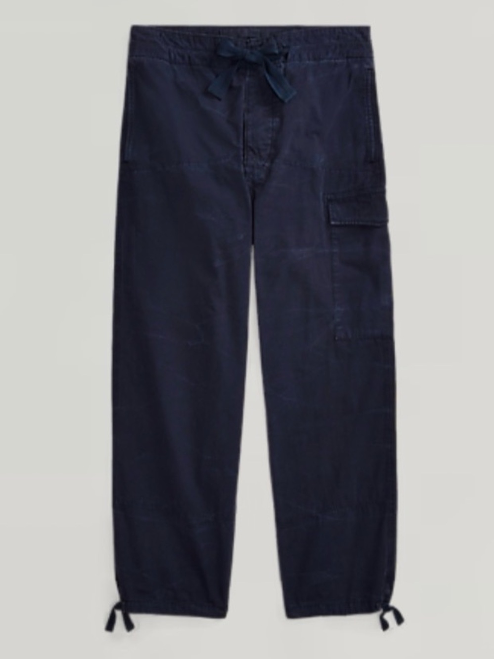 Men’s Ralph Lauren Large  Drawstring Navy Blue Cotton Cargo Pants Relaxed Fit